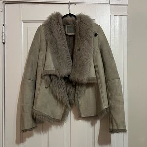 All Saints grey shearling Jacket - real fur
